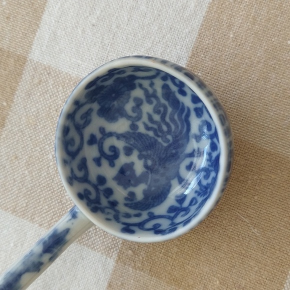 Antique transferware blue and white porcelain spoon china 5" chinoiserie - Picture 2 of 6